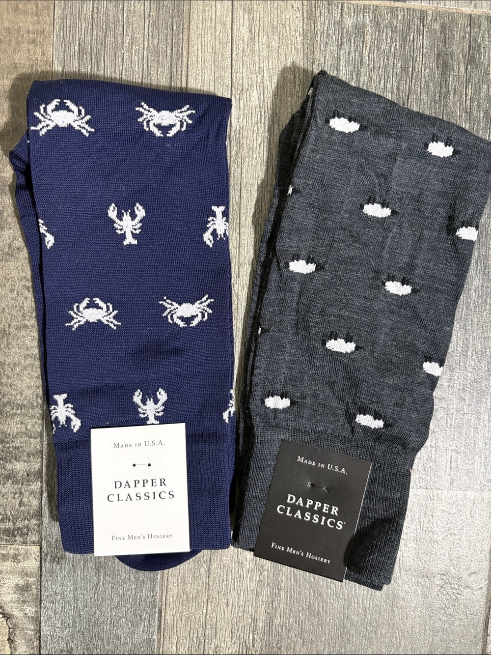 Dapper Classics Men’s dress socks bundle 2 pairs Novelty Crab & Sheep prints